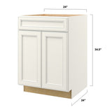 allen + roth McKeller 24-in W x 34.5-in H x 24-in D Linen 1-Drawer Base Fully Assembled Cabinet (Flat Panel Square Style)