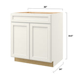 allen + roth McKeller 30-in W x 34.5-in H x 24-in D Linen 1-Drawer Base Fully Assembled Cabinet (Flat Panel Mitered Style)