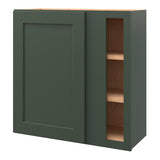 allen + roth Galway 30-in W x 30.125-in H x 12-in D Sage Blind Corner Wall Fully Assembled Cabinet (Flat Panel Shaker Style)