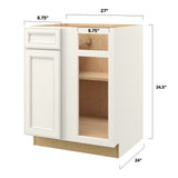 allen + roth McKeller 27-in W x 34.5-in H x 24-in D Linen Blind 1-Drawer Base Fully Assembled Cabinet (Flat Panel Square Style)