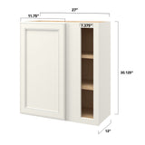 allen + roth McKeller 27-in W x 30.125-in H x 12-in D Linen Blind Corner Wall Fully Assembled Cabinet (Flat Panel Square Style)