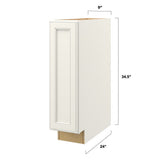 allen + roth McKeller 9-in W x 34.5-in H x 24-in D Linen Pull-out Tray Divider Base Fully Assembled Cabinet (Flat Panel Style)