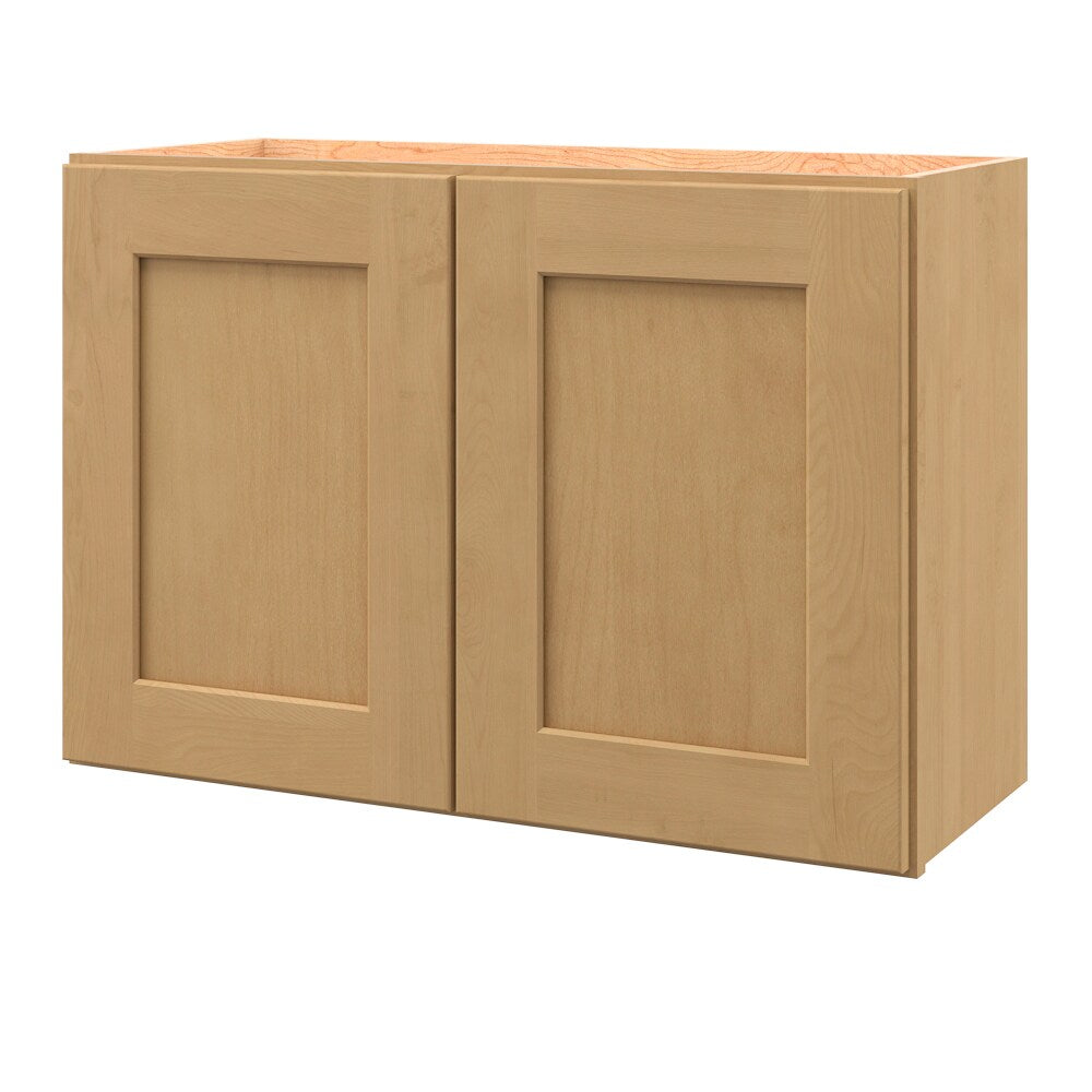 allen + roth Innsbrook 30-in W x 20.625-in H x 12-in D Rye Wall Fully Assembled Cabinet (Flat Panel Shaker Door Style)