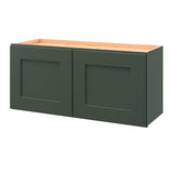 allen + roth Galway 33-in W x 15.125-in H x 12-in D Sage Wall Fully Assembled Cabinet (Flat Panel Shaker Door Style)