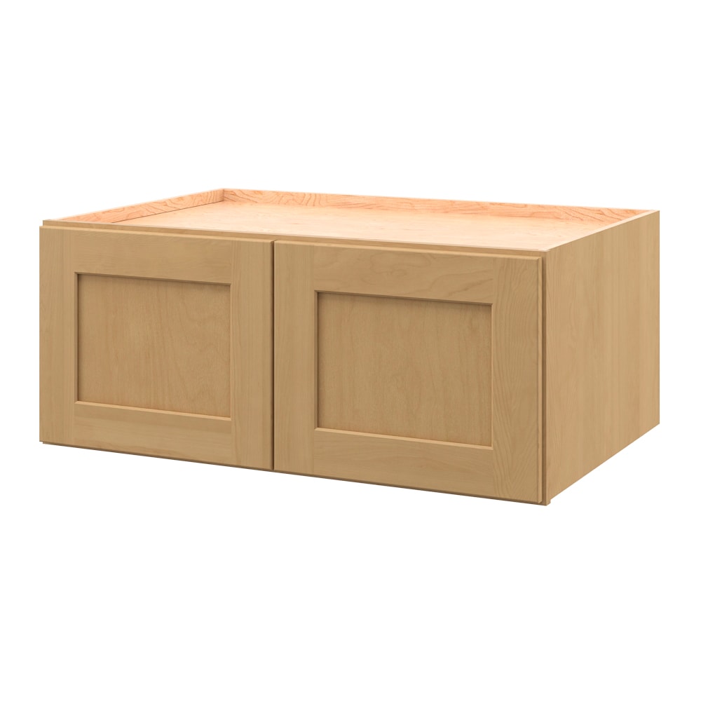 allen + roth Innsbrook 36-in W x 15.125-in H x 24-in D Rye Wall Fully Assembled Cabinet (Flat Panel Shaker Door Style)