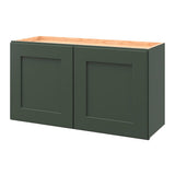 allen + roth Galway 33-in W x 18.125-in H x 12-in D Sage Wall Fully Assembled Cabinet (Flat Panel Shaker Door Style)