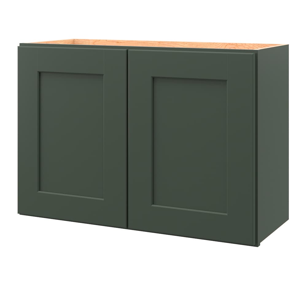 allen + roth Galway 30-in W x 20.625-in H x 12-in D Sage Wall Fully Assembled Cabinet (Flat Panel Shaker Door Style)