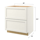 allen + roth McKeller 30-in W x 34.5-in H x 24-in D Linen 2-Drawer Base Fully Assembled Cabinet (Flat Panel Style)