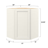 allen + roth McKeller 24-in W x 30.125-in H x 12-in D Linen Diagonal Corner Wall Fully Assembled Cabinet (Flat Panel Square Style)