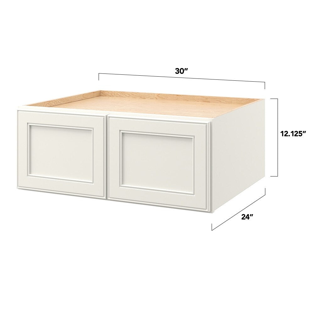 allen + roth McKeller 30-in W x 12.125-in H x 24-in D Linen Wall Fully Assembled Cabinet (Flat Panel Square Door Style)