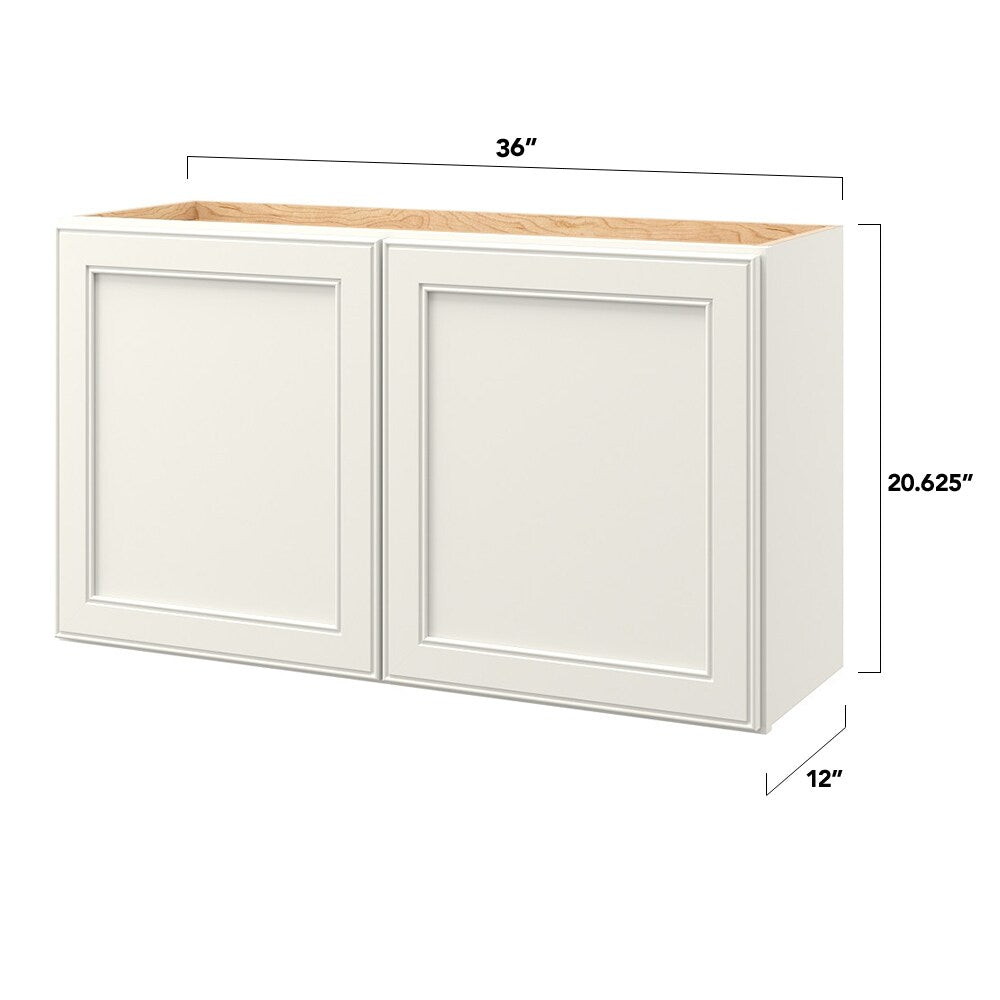 allen + roth McKeller 36-in W x 20.625-in H x 12-in D Linen Wall Fully Assembled Cabinet (Flat Panel Square Door Style)