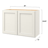 allen + roth McKeller 30-in W x 20.625-in H x 12-in D Linen Wall Fully Assembled Cabinet (Flat Panel Square Door Style)