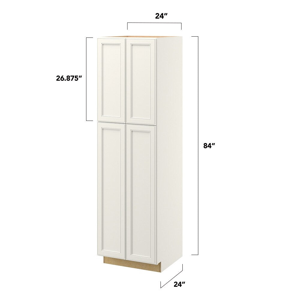 allen + roth McKeller 24-in W x 84-in H x 24-in D Linen Pantry Fully Assembled Cabinet (Flat Panel Square Door Style)