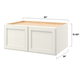allen + roth McKeller 36-in W x 15.125-in H x 24-in D Linen Wall Fully Assembled Cabinet (Flat Panel Square Door Style)
