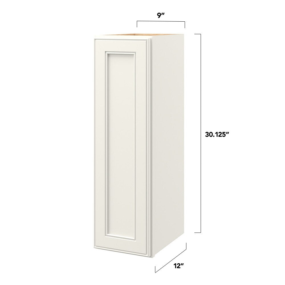 allen + roth McKeller 9-in W x 30.125-in H x 12-in D Linen Wall Fully Assembled Cabinet (Flat Panel Square Door Style)