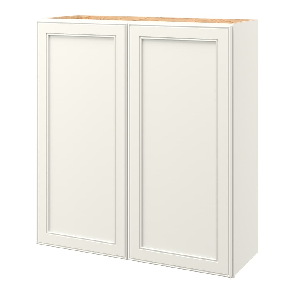 allen + roth McKeller 33-in W x 36.125-in H x 12-in D Linen Wall Fully Assembled Cabinet (Flat Panel Square Door Style)
