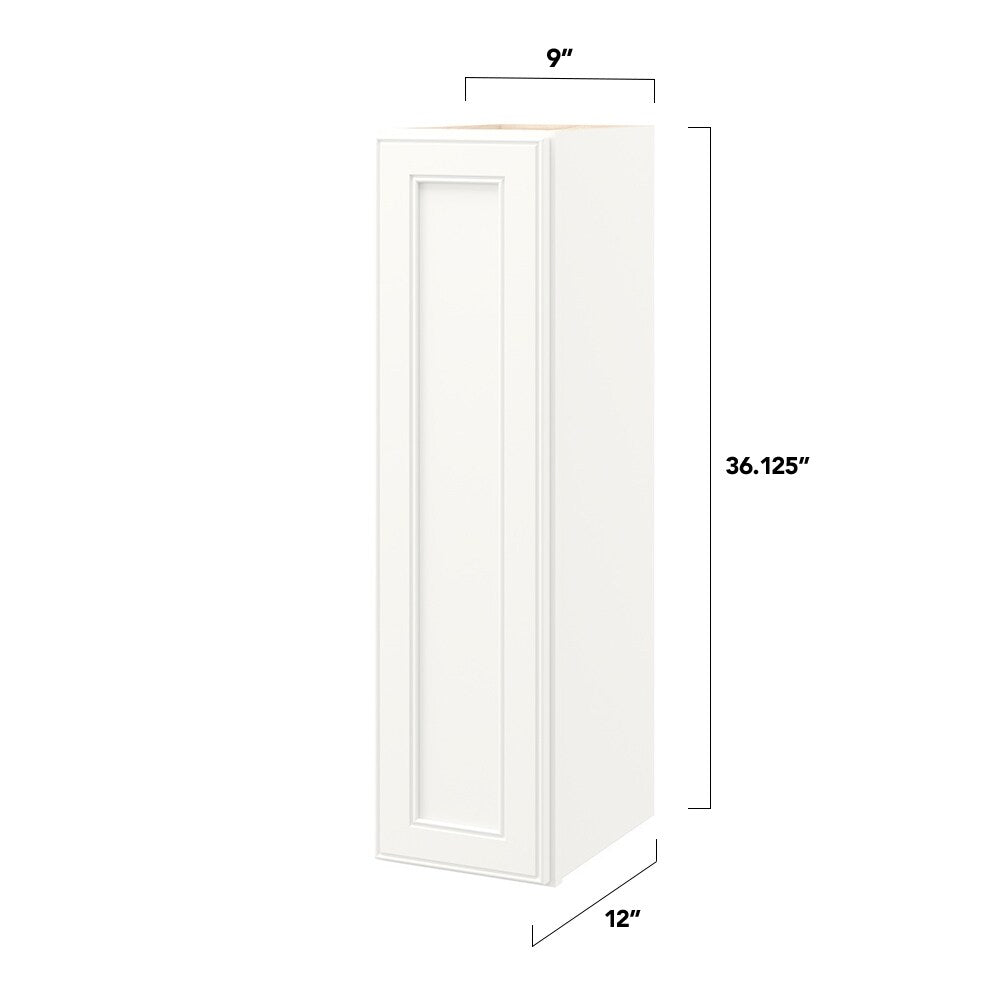 allen + roth McKeller 9-in W x 36.125-in H x 12-in D Linen Wall Fully Assembled Cabinet (Flat Panel Square Door Style)