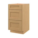 allen + roth Innsbrook 18-in W x 34.5-in H x 24-in D Rye 3-Drawer Base Fully Assembled Cabinet (Flat Panel Style)