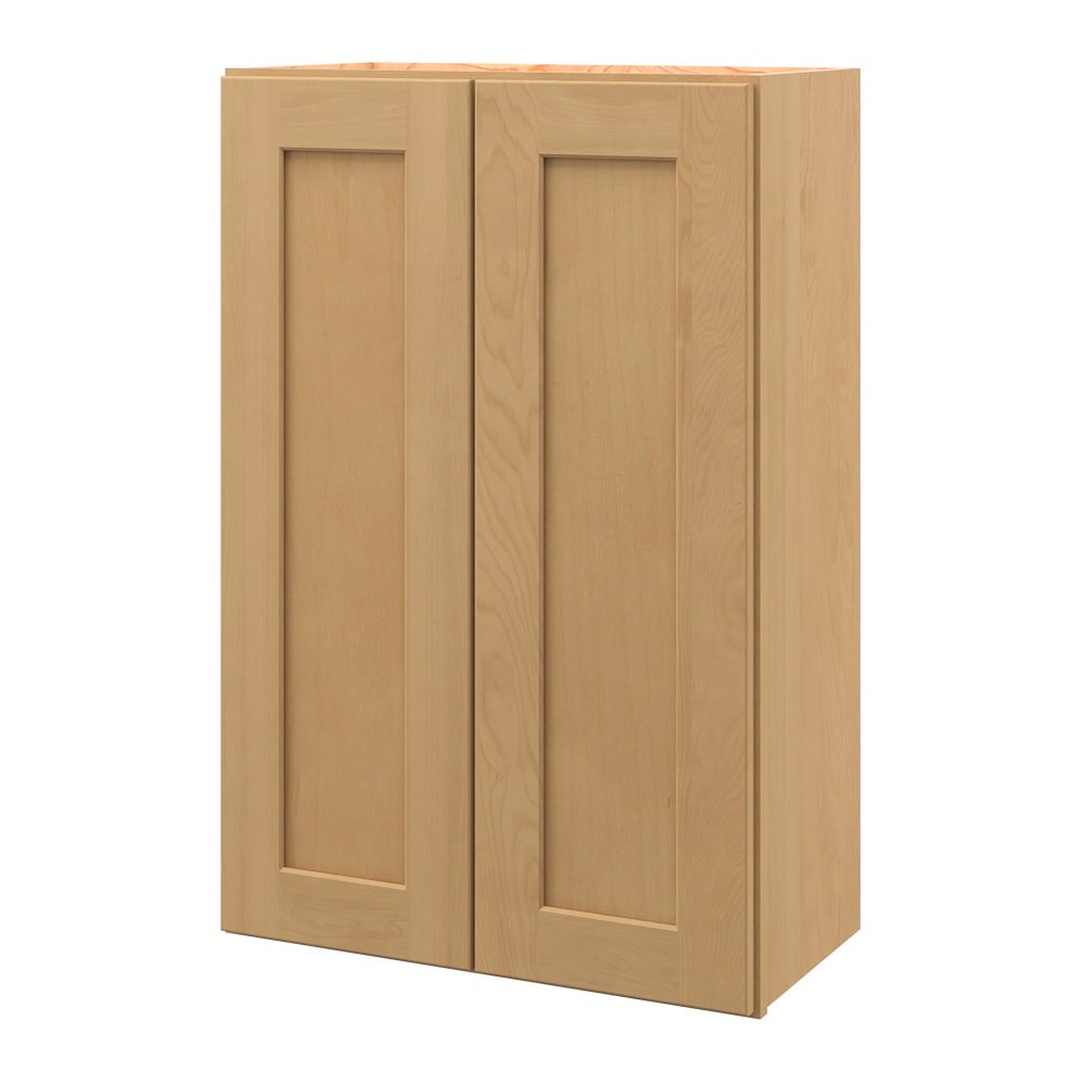allen + roth Innsbrook 24-in W x 36.125-in H x 12-in D Rye Wall Fully Assembled Cabinet (Flat Panel Shaker Door Style)