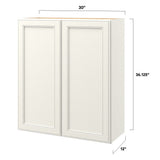 allen + roth McKeller 30-in W x 36.125-in H x 12-in D Linen Wall Fully Assembled Cabinet (Flat Panel Square Door Style)