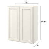 allen + roth McKeller 24-in W x 30.125-in H x 12-in D Linen Wall Fully Assembled Cabinet (Flat Panel Mitered Door Style)