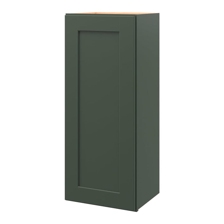 allen + roth Galway 15-in W x 36.125-in H x 12-in D Sage Wall Fully Assembled Cabinet (Flat Panel Shaker Door Style)