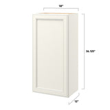 allen + roth McKeller 18-in W x 36.125-in H x 12-in D Linen Wall Fully Assembled Cabinet (Flat Panel Square Door Style)