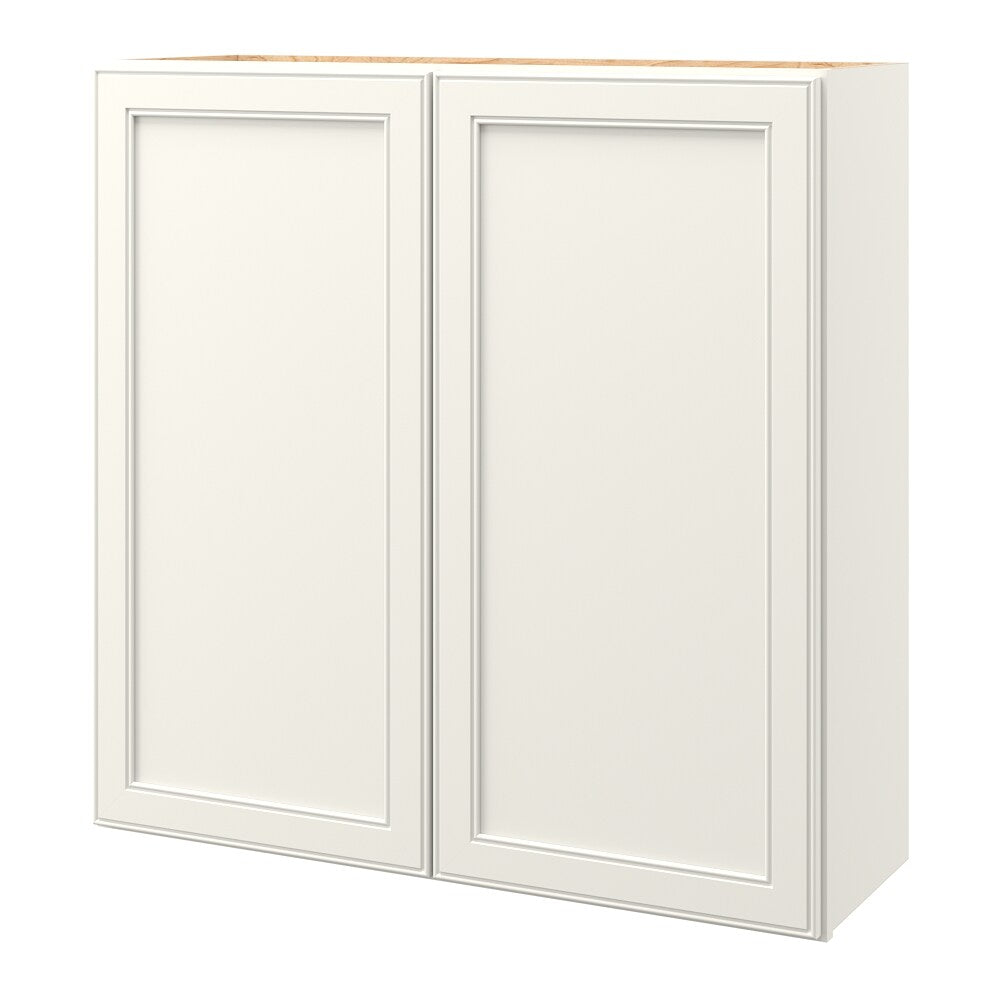 allen + roth McKeller 36-in W x 36.125-in H x 12-in D Linen Wall Fully Assembled Cabinet (Flat Panel Square Door Style)