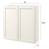 allen + roth McKeller 36-in W x 36.125-in H x 12-in D Linen Wall Fully Assembled Cabinet (Flat Panel Square Door Style)