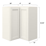 allen + roth McKeller 24-in W x 30.125-in H x 12-in D Linen Diagonal Corner Wall Fully Assembled Cabinet (Flat Panel Square Style)