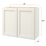 allen + roth McKeller 30-in W x 24.5-in H x 12-in D Linen Wall Fully Assembled Cabinet (Flat Panel Square Door Style)