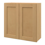 allen + roth Innsbrook 30-in W x 30.125-in H x 12-in D Rye Wall Fully Assembled Cabinet (Flat Panel Shaker Door Style)