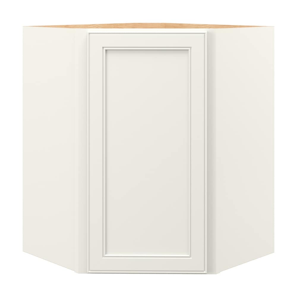 allen + roth McKeller 24-in W x 30.125-in H x 12-in D Linen Diagonal Corner Wall Fully Assembled Cabinet (Flat Panel Square Style)