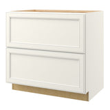 allen + roth McKeller 36-in W x 34.5-in H x 24-in D Linen 2-Drawer Base Fully Assembled Cabinet (Flat Panel Style)