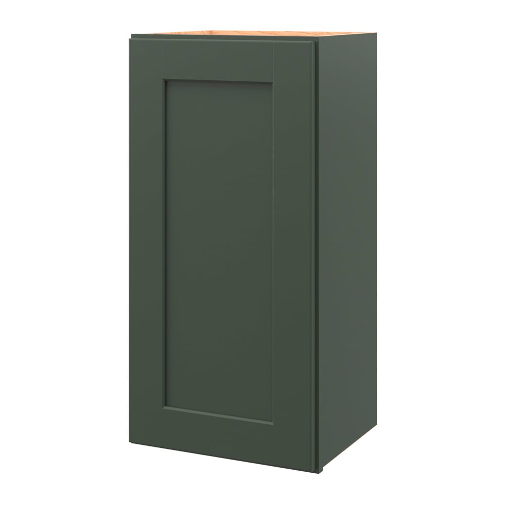 allen + roth Galway 15-in W x 30.125-in H x 12-in D Sage Wall Fully Assembled Cabinet (Flat Panel Shaker Door Style)