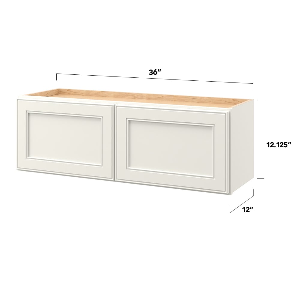 allen + roth McKeller 36-in W x 12.125-in H x 12-in D Linen Wall Fully Assembled Cabinet (Flat Panel Square Door Style)