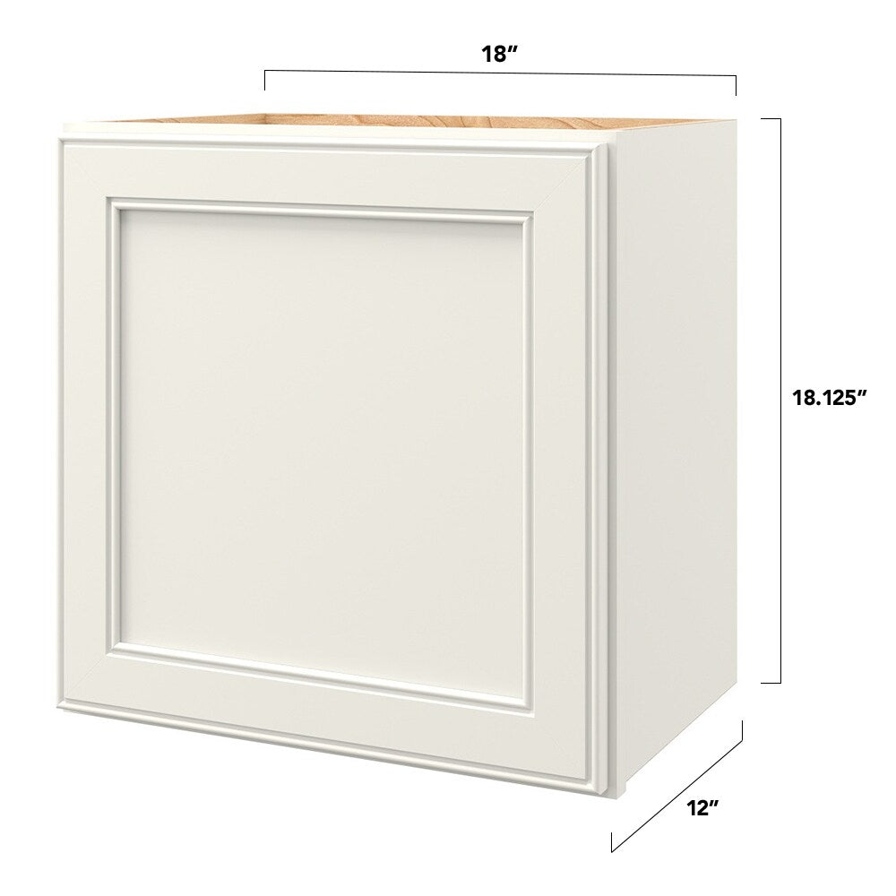 allen + roth McKeller 18-in W x 18.125-in H x 12-in D Linen Wall Fully Assembled Cabinet (Flat Panel Square Door Style)