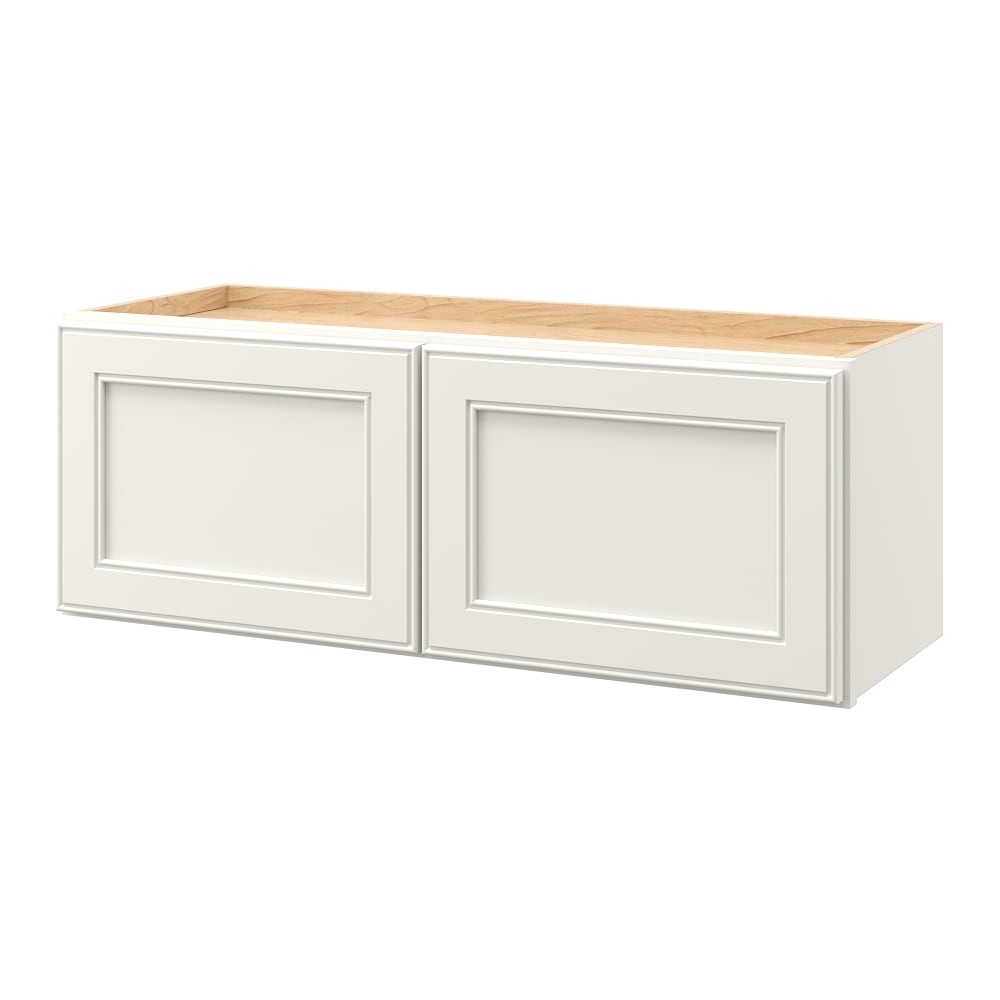 allen + roth McKeller 33-in W x 12.125-in H x 12-in D Linen Wall Fully Assembled Cabinet (Flat Panel Square Door Style)
