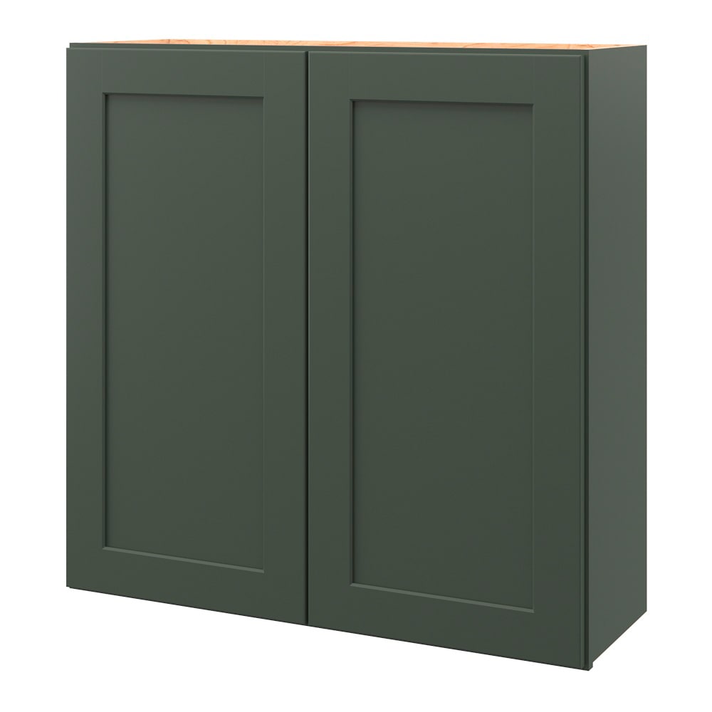 allen + roth Galway 36-in W x 36.125-in H x 12-in D Sage Wall Fully Assembled Cabinet (Flat Panel Shaker Door Style)