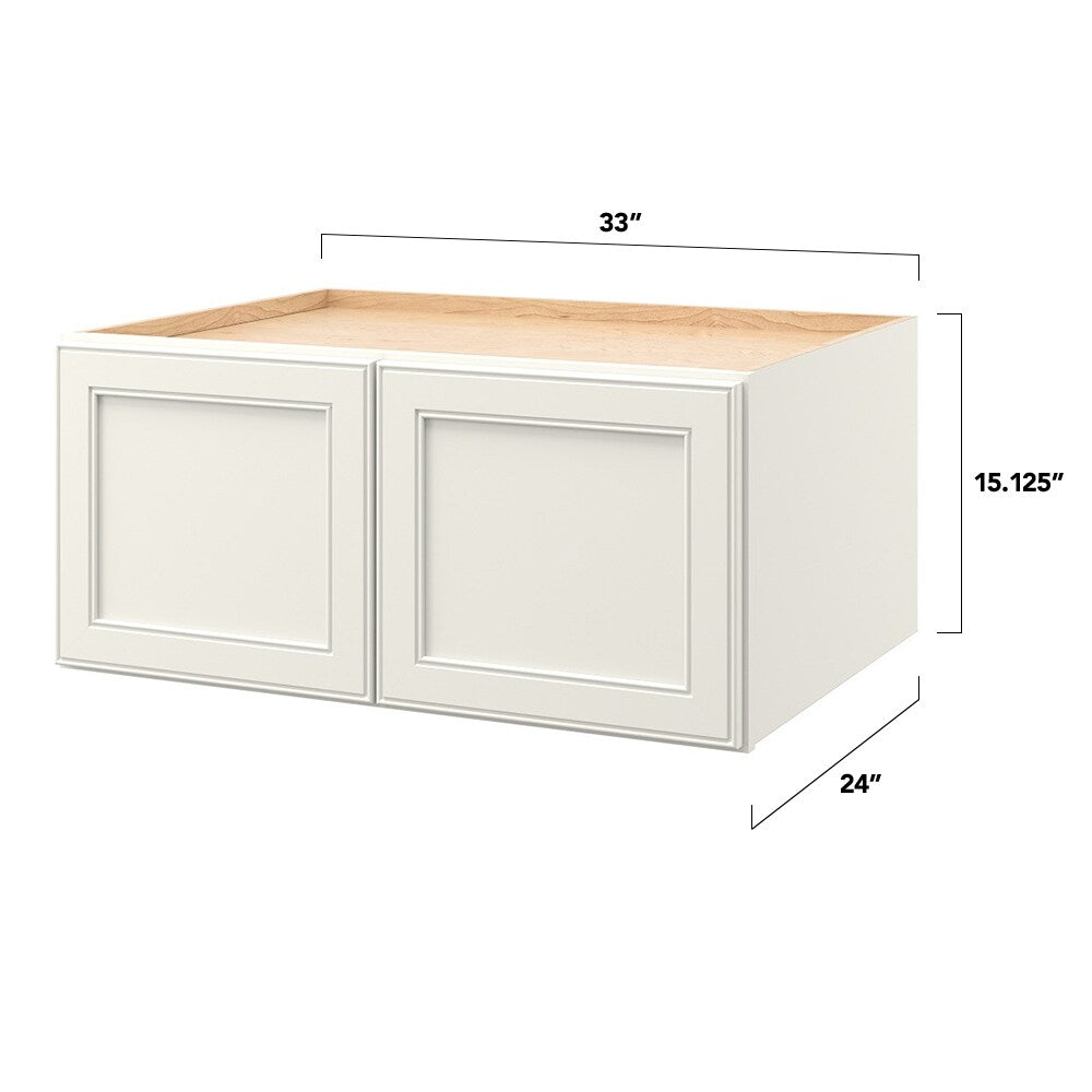 allen + roth McKeller 33-in W x 15.125-in H x 24-in D Linen Wall Fully Assembled Cabinet (Flat Panel Square Door Style)