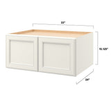 allen + roth McKeller 33-in W x 15.125-in H x 24-in D Linen Wall Fully Assembled Cabinet (Flat Panel Square Door Style)