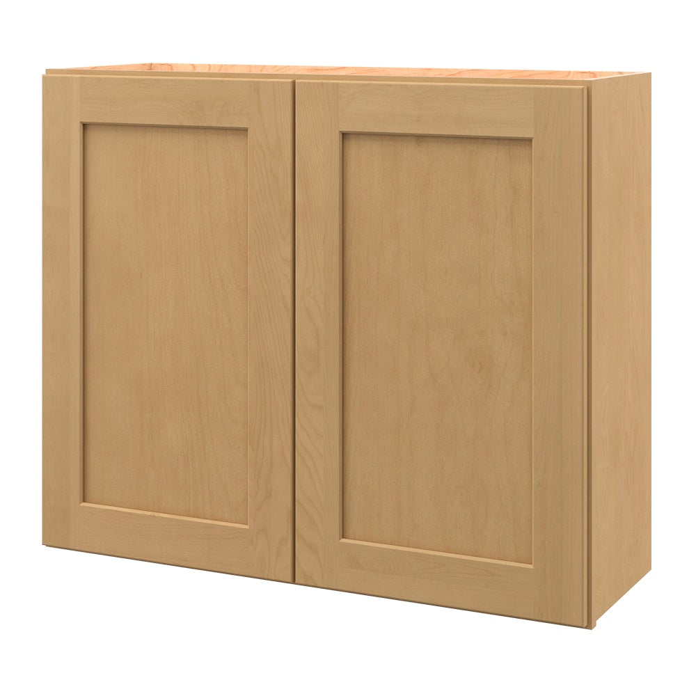 allen + roth Innsbrook 36-in W x 30.125-in H x 12-in D Rye Wall Fully Assembled Cabinet (Flat Panel Shaker Door Style)
