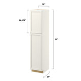 allen + roth McKeller 18-in W x 90-in H x 24-in D Linen Pantry Fully Assembled Cabinet (Flat Panel Mitered Door Style)