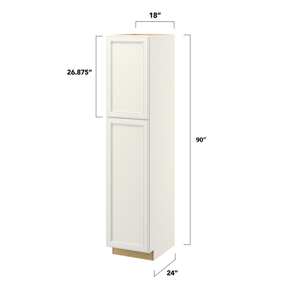 allen + roth McKeller 18-in W x 90-in H x 24-in D Linen Pantry Fully Assembled Cabinet (Flat Panel Square Door Style)