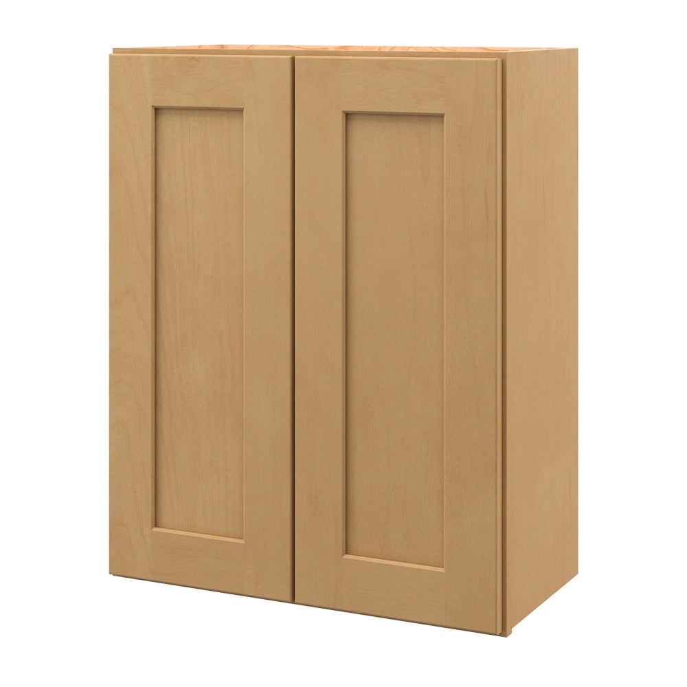 allen + roth Innsbrook 24-in W x 30.125-in H x 12-in D Rye Wall Fully Assembled Cabinet (Flat Panel Shaker Door Style)