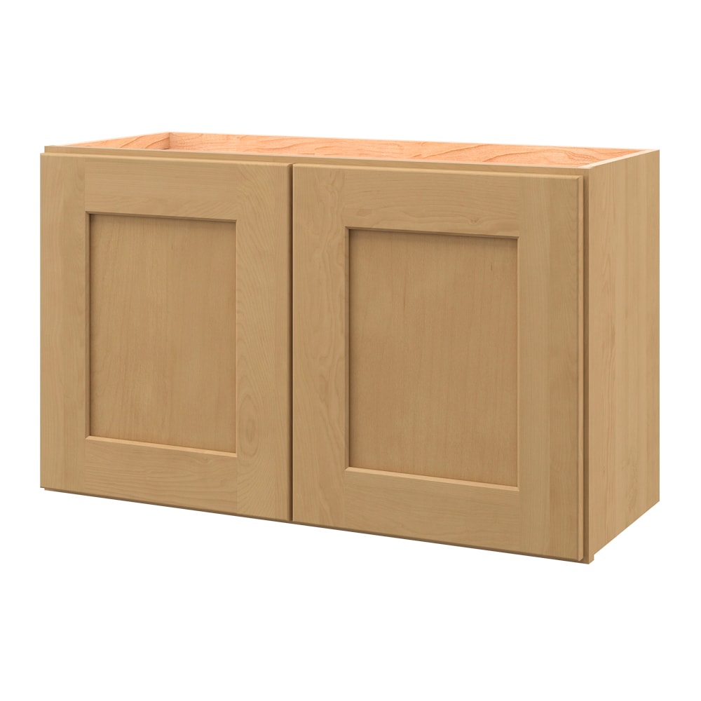 allen + roth Innsbrook 30-in W x 18.125-in H x 12-in D Rye Wall Fully Assembled Cabinet (Flat Panel Shaker Door Style)