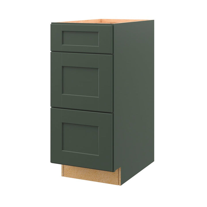 allen + roth Galway 15-in W x 34.5-in H x 24-in D Sage 3-Drawer Base Fully Assembled Cabinet (Flat Panel Style)