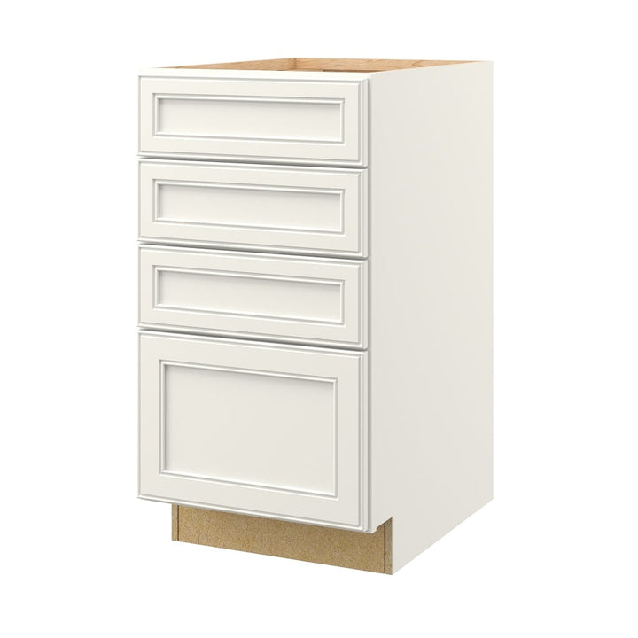 allen + roth McKeller 18-in W x 34.5-in H x 24-in D Linen 4-Drawer Base Fully Assembled Cabinet (Flat Panel Style)