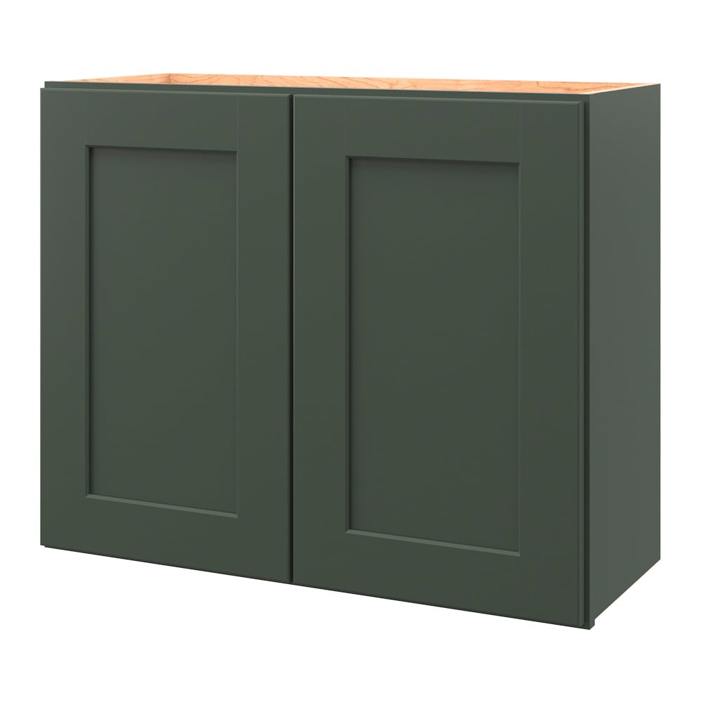 allen + roth Galway 30-in W x 24.5-in H x 12-in D Sage Wall Fully Assembled Cabinet (Flat Panel Shaker Door Style)