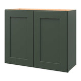 allen + roth Galway 30-in W x 24.5-in H x 12-in D Sage Wall Fully Assembled Cabinet (Flat Panel Shaker Door Style)